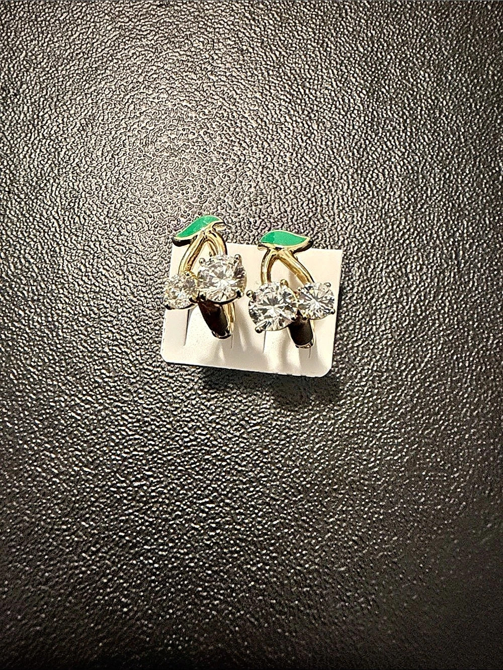 Gold & Green Statement Earrings Like New